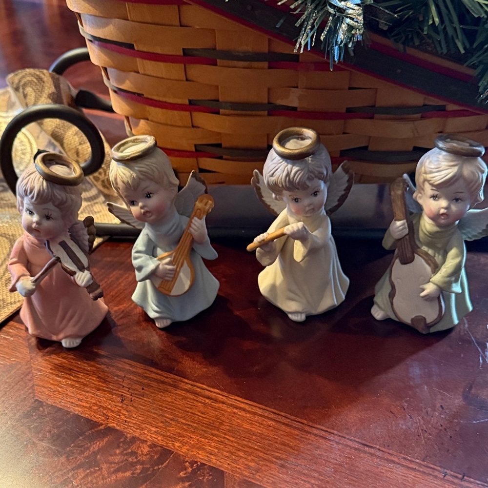 Vintage Lefton The Christopher Collection Angel Musicians 1986 Set of 4